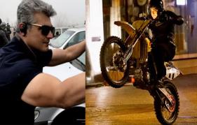 Thala Ajith wheeling a sports bike!