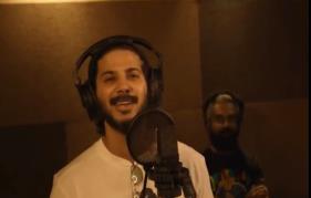 Dulquer records a song for Maniyarayile Ashokan