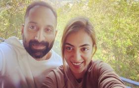 Nazriya clicks a picture of Fahadh Faasil