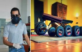 Prithviraj has a small gym inside his quarantine room