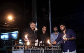 Suresh Gopi lights candle and prays at Kurishupally church in Pala